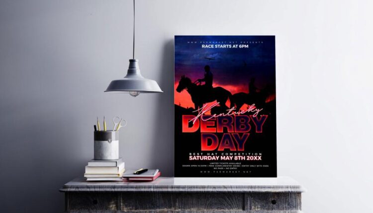 فایل لایه باز تراکت مسابقه اسب سواری   Kentucky derby flyer