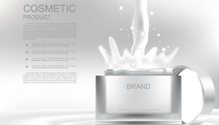 وکتور محصولات آرایشی و گل صورتی   Cosmetic products flowers