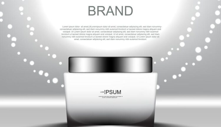 وکتور محصولات آرایشی و گل صورتی   Cosmetic products flowers