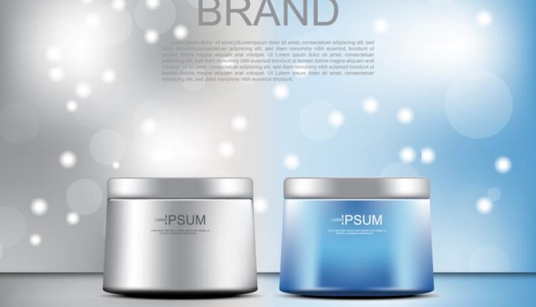 وکتور محصولات آرایشی و گل صورتی   Cosmetic products flowers