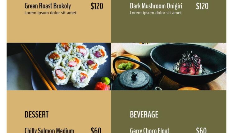 فایل لایه باز منوی رستوران   Restaurant Menu Template