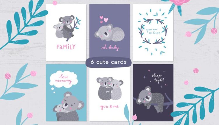 تصویر سازی خانواده کوالا   Koala Family Illustrations