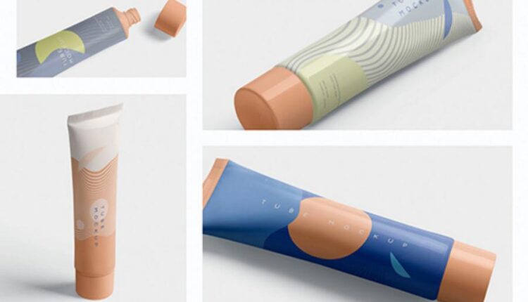 موکاپ زیبای بسته بندی کرم آرایشی   Paste Tube Mockups