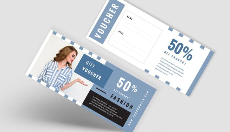 فایل لایه باز کارت تخفیف فروشگاه پوشاک   Voucher Gift Cards
