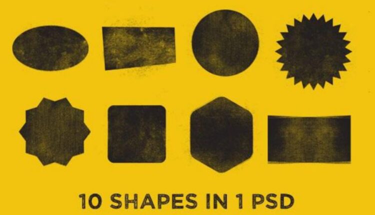 مجموعه شیپ بافت پارچه ای   Distressed Badge Shapes