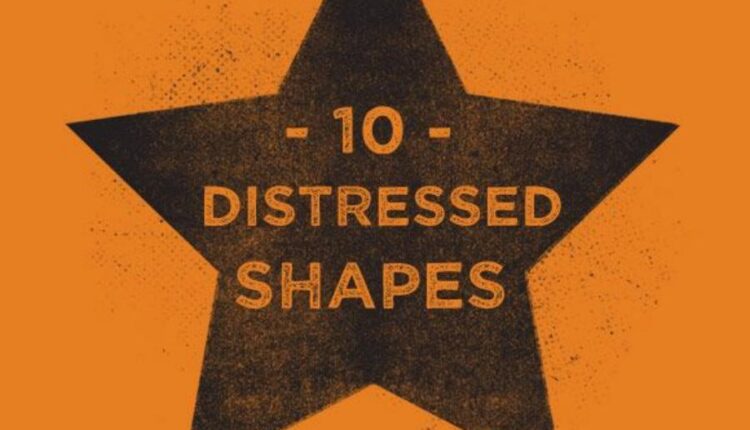 مجموعه شیپ بافت پارچه ای   Distressed Badge Shapes