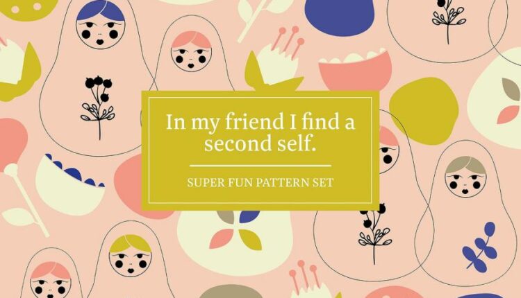 پترن رنگی عروسک روسی ماتروشکا   Matryoshka Dolls Pattern