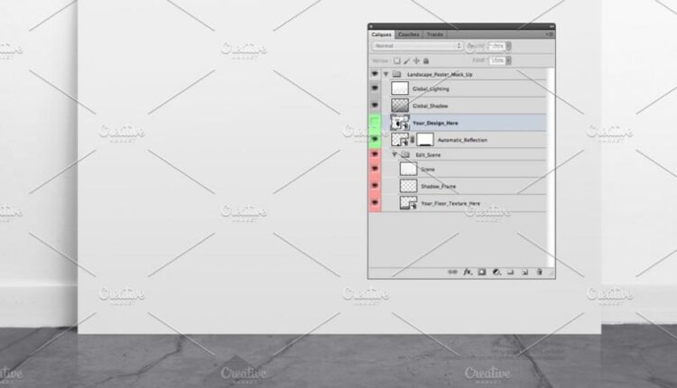 موکاپ پوستر حالت افقی   Poster Mockup