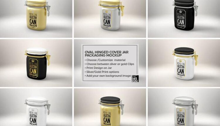 مجموعه فوق العاده موکاپ بسته بندی فلزی   Metal Mockup