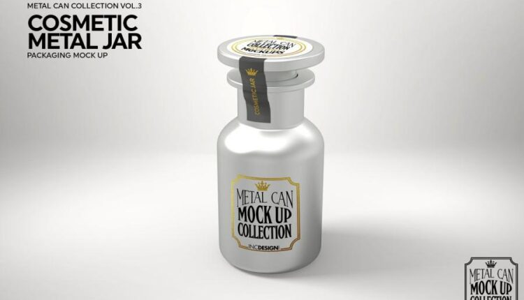 مجموعه فوق العاده موکاپ بسته بندی فلزی   Metal Mockup