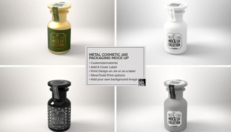 مجموعه فوق العاده موکاپ بسته بندی فلزی   Metal Mockup