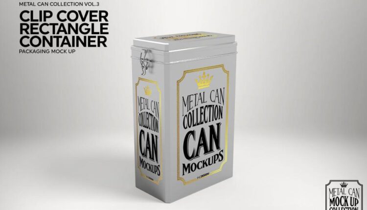 مجموعه فوق العاده موکاپ بسته بندی فلزی   Metal Mockup