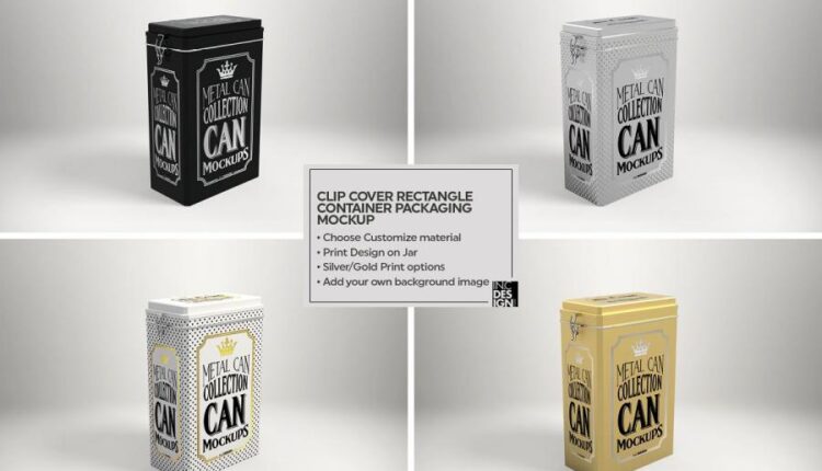 مجموعه فوق العاده موکاپ بسته بندی فلزی   Metal Mockup