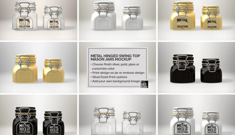 مجموعه فوق العاده موکاپ بسته بندی فلزی   Metal Mockup