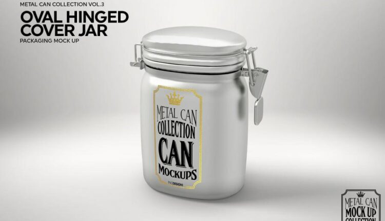 مجموعه فوق العاده موکاپ بسته بندی فلزی   Metal Mockup