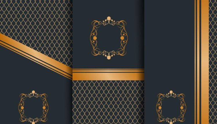 وکتور های هندسی و انتزاعی گل طلایی   decor golden background