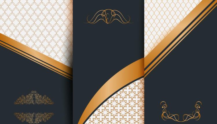 وکتور های هندسی و انتزاعی گل طلایی   decor golden background