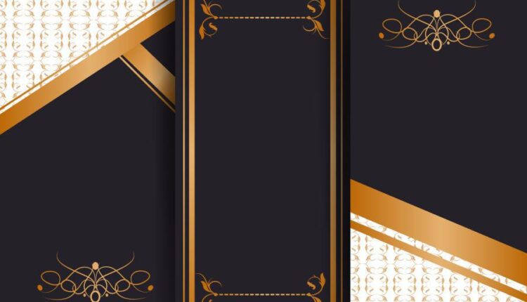 وکتور های هندسی و انتزاعی گل طلایی   decor golden background