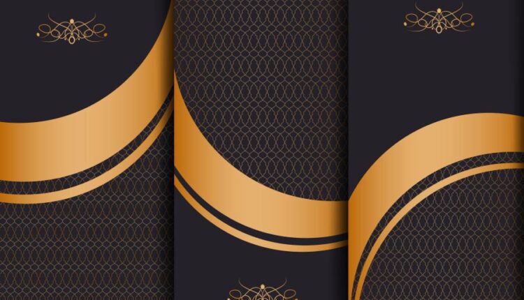 وکتور های هندسی و انتزاعی گل طلایی   decor golden background