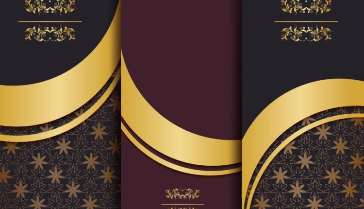 وکتور های هندسی و انتزاعی گل طلایی   decor golden background