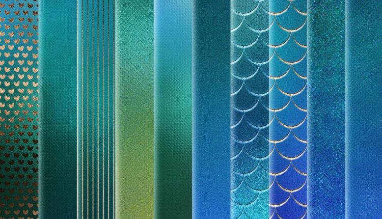 20 تکسچر بسیار زیبا سبز و طلایی   Iridescent Foil Textures