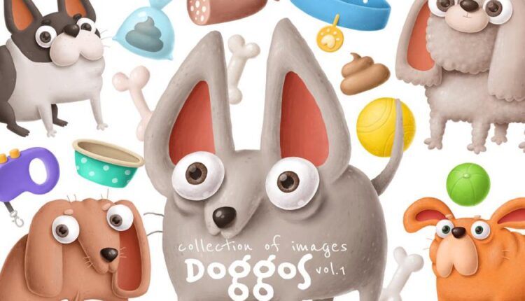 تصویر سازی فانتزی سگ ها   Doggos collection