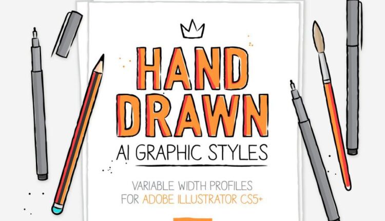 براش ایلوستریتور خط دستی   AI handmade styles and brushes