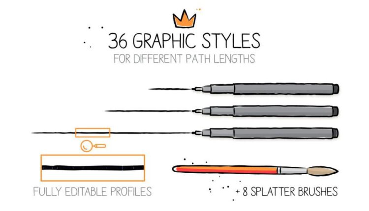 براش ایلوستریتور خط دستی   AI handmade styles and brushes