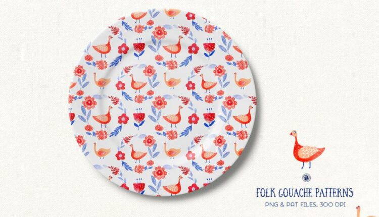 تصاویر PNG و پترن محلی با تکنیک گواش   Gouache Patterns