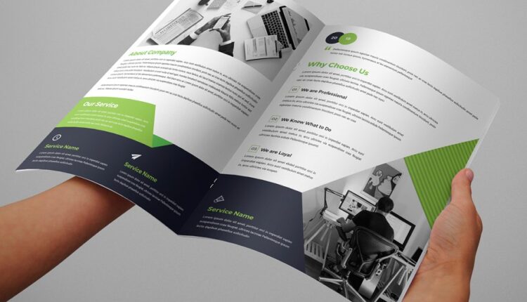فایل لایه باز کاتالوگ تجاری   Bifold Brochure