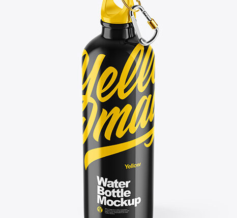 موکاپ بطری آب فلزی   Glossy Bottle Mockup