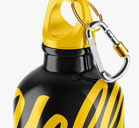موکاپ بطری آب فلزی   Glossy Bottle Mockup