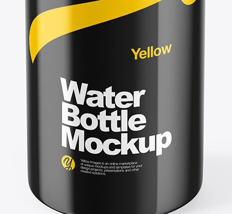 موکاپ بطری آب فلزی   Glossy Bottle Mockup