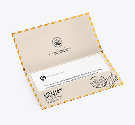 موکاپ پاکت باز نامه   Opened Paper Envelope Mockup