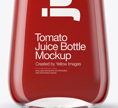 موکاپ بسته بندی شیشه ای سس گوجه فرنگی   Tomato Juice Mockup