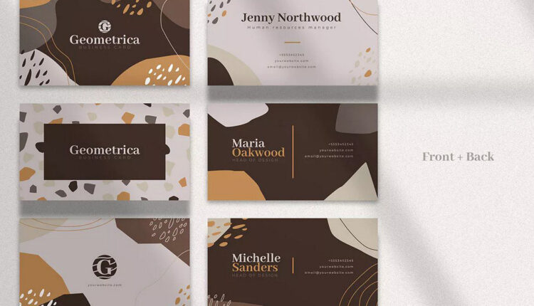 کارت ویزیت لایه باز با طرح انتزاعی   Abstract Business Card