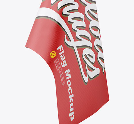 موکاپ پرچم رومیزی   Matte Desk Flag Mockup