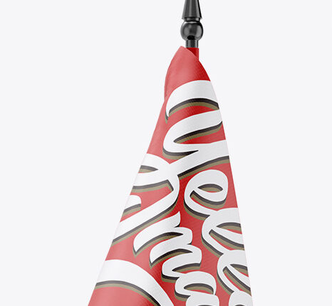 موکاپ پرچم رومیزی   Matte Desk Flag Mockup