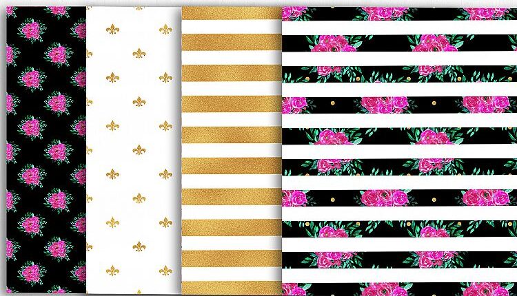 مجموعه پترن های زیبا و لوکس   Wedding Digital Paper , Patterns