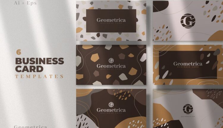 کارت ویزیت لایه باز با طرح انتزاعی   Abstract Business Card