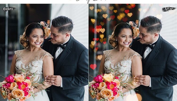 60 افکت نوری قلب عاشقانه   Lovely lights Effect Photo