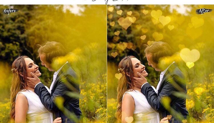 60 افکت نوری قلب عاشقانه   Lovely lights Effect Photo