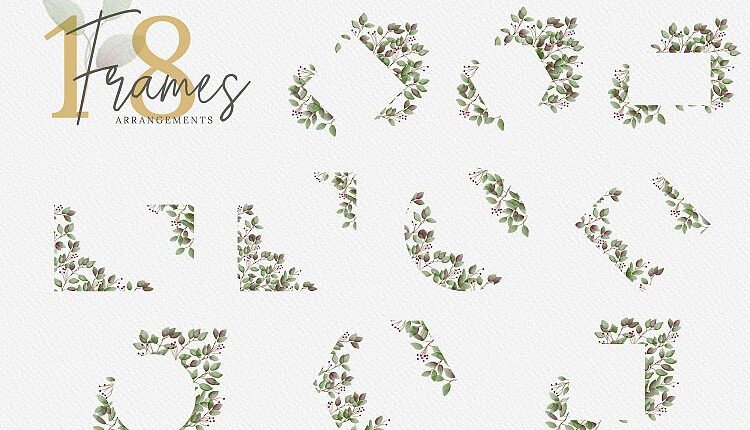 سری دوم تصاویر png گل ها و گیاهان جنگلی   Watercolor Forest