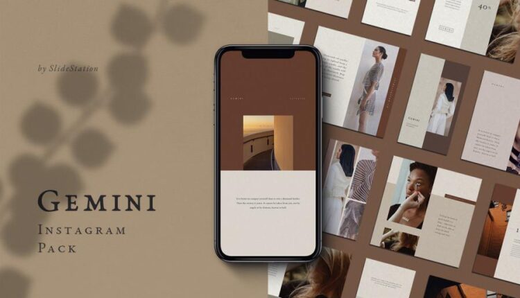 قالب های آماده پست و استوری اینستاگرام   Gemini Instagram Pack