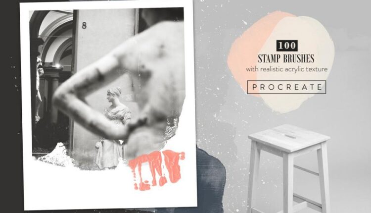 براش لکه های رنگی اکریلیک   Abstract Procreate Stamps