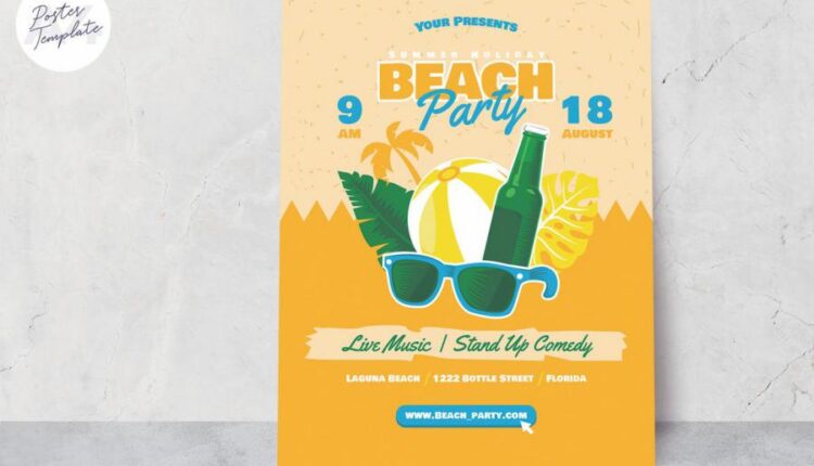 فایل لایه باز پوستر و تراکت تابستانه   Summer Poster Template Set