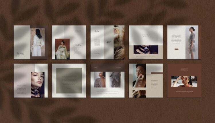 قالب های آماده پست و استوری اینستاگرام   Gemini Instagram Pack
