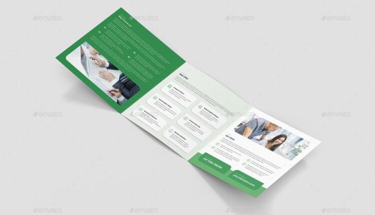 طرح لایه باز بروشور سه لت شرکت کامپیوتری   Brochure IT Services