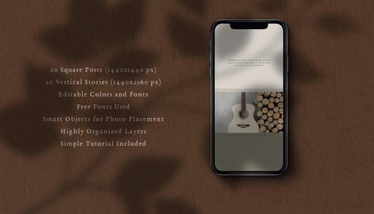 قالب های آماده پست و استوری اینستاگرام   Gemini Instagram Pack