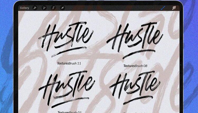 براش زیبای قلم مویی برای نرم افزار   Procreate Textures Brush